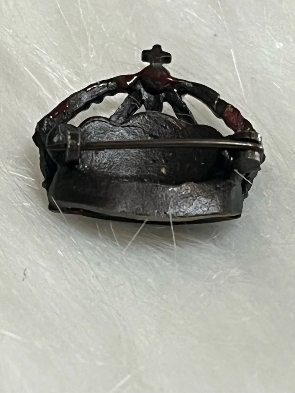Enamel Crown Brooch